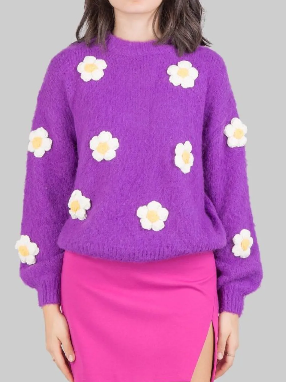 MAGLIONE A GIROCOLLO DANYA CON MARGHERITE | MC2 SAINT BARTH Hot