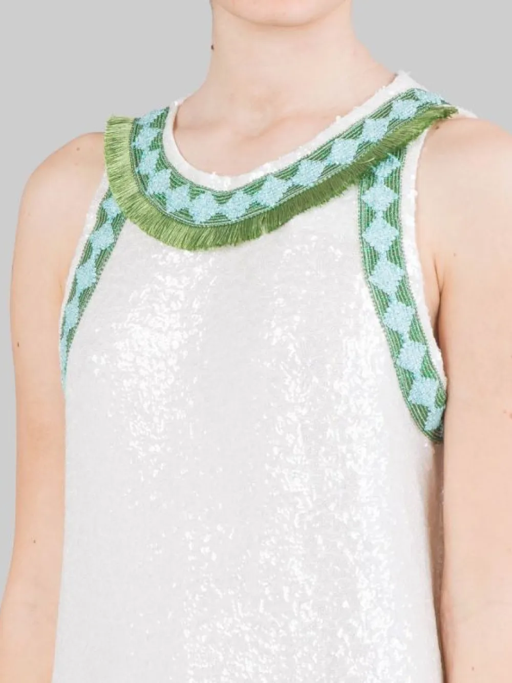 MINI ABITO IN PAILLETTES CON PROFILI DECORATI | PHO FIRENZE Online