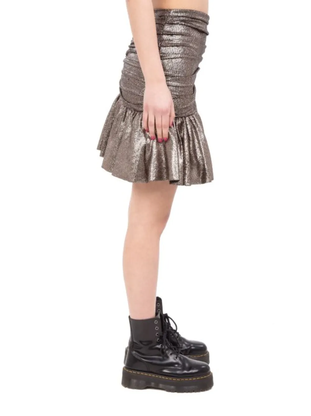 MINI GONNA WILLA A VITA ALTA IN TESSUTO ELASTICIZZATO STAMPATO GLITTER | ANIYE BY Fashion