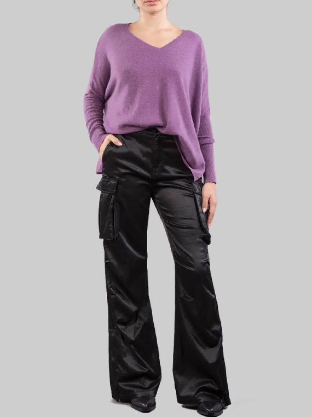 PANTALONI CARGO IN RASO ELASTICIZZATO | I LOVE MP Hot