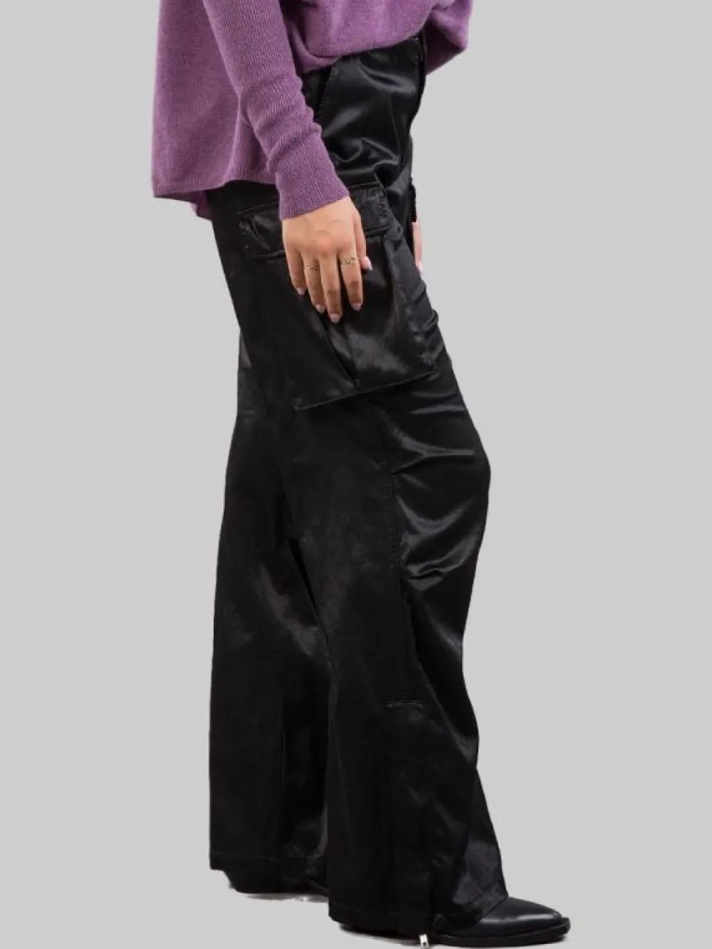 PANTALONI CARGO IN RASO ELASTICIZZATO | I LOVE MP Hot
