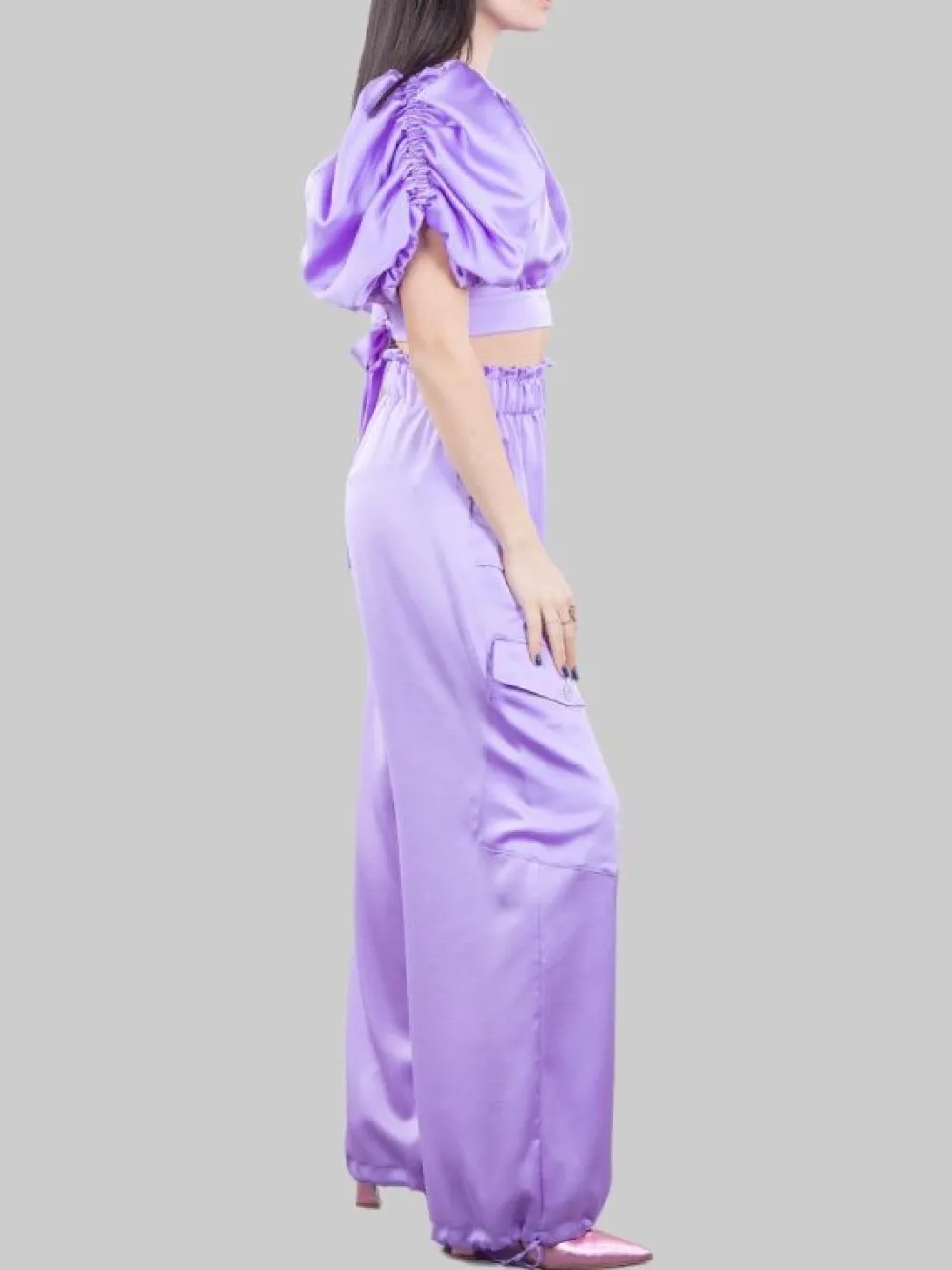 PANTALONI CARGO IN RASO CON ELASTICO IN VITA E TASCONI | GINA GORGEOUS Best