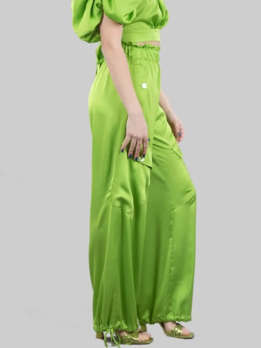 PANTALONI CARGO IN RASO CON ELASTICO IN VITA E TASCONI | GINA GORGEOUS Discount