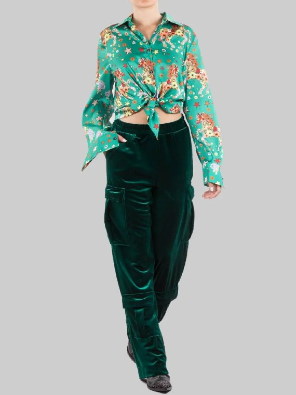 PANTALONI CARGO IN VELLUTO BOSCO CON ELASTICO IN VITA | 5 PROGRESS Online