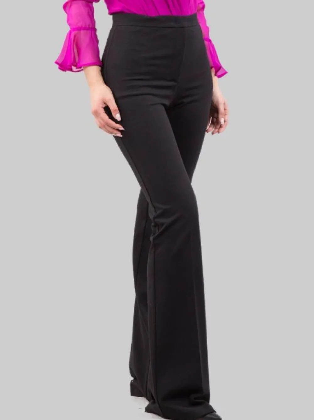 PANTALONI FLARE HULKA NERI IN TESSUTO ELASTICIZZATO | PINKO Hot