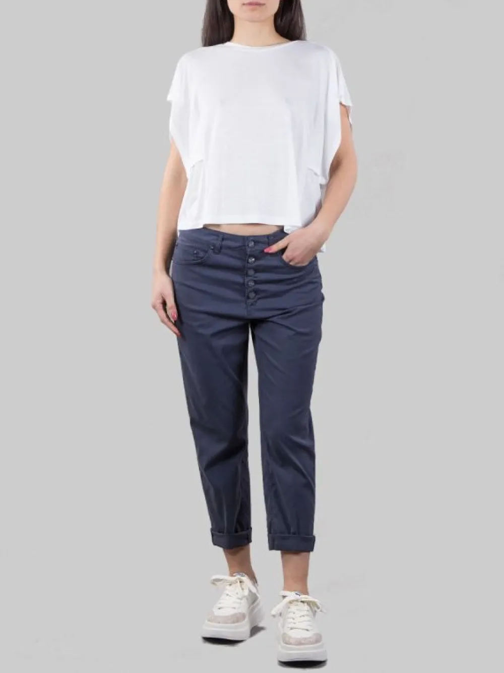 PANTALONI KOONS LOOSE FIT CON BOTTONI GIOIELLO | DONDUP Sale