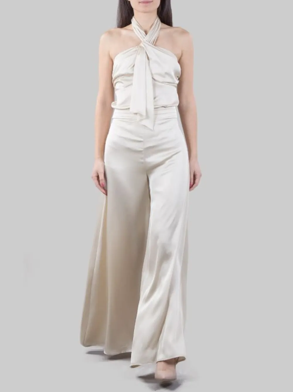 PANTALONI PALAZZO IN RASO FLUIDO A VITA ALTA | HANITA Discount