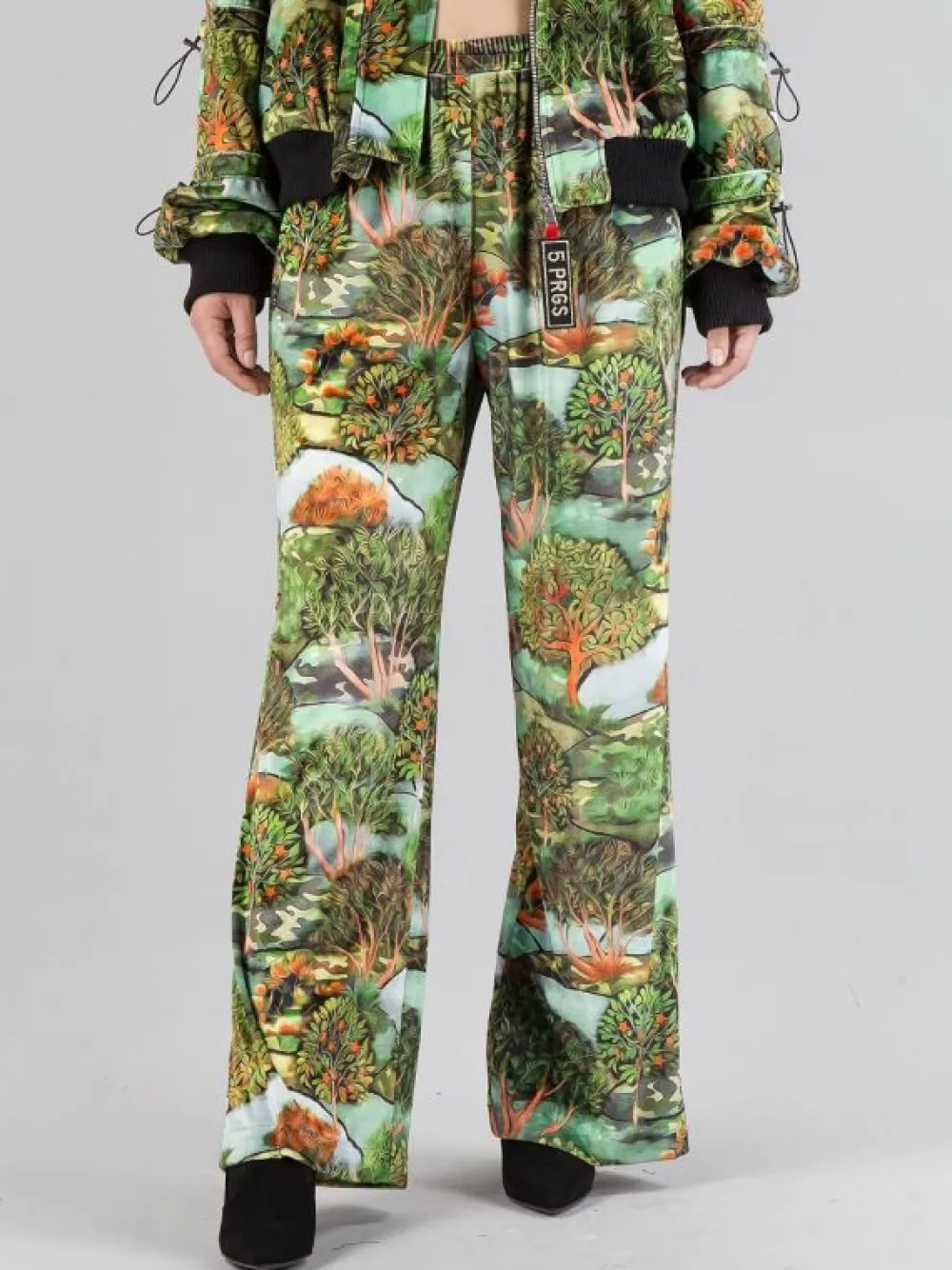 PANTALONI PALAZZO IN VELLUTO A FANTASIA | 5 PROGRESS Outlet