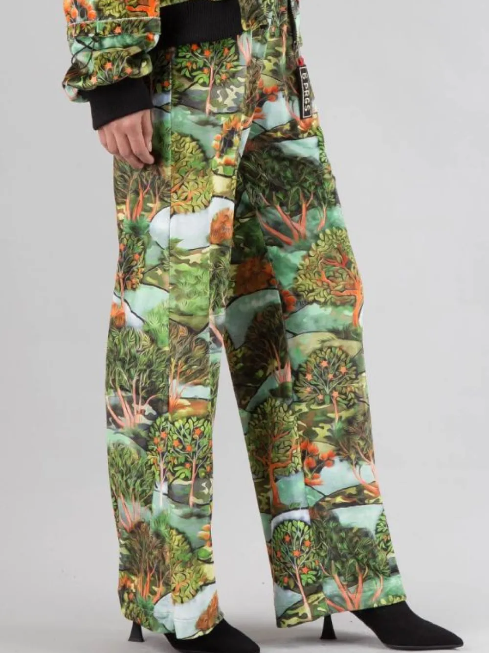 PANTALONI PALAZZO IN VELLUTO A FANTASIA | 5 PROGRESS Outlet