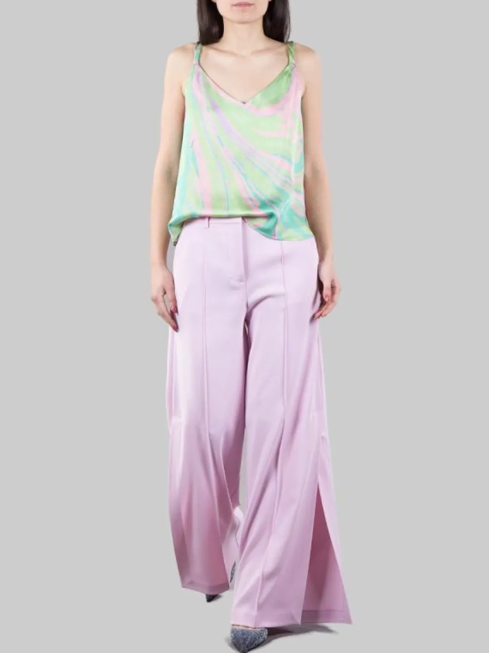 PANTALONI PUREZZA IN CREPE ELASTICIZZATO CON SPACCHI AL FONDO | PINKO Online