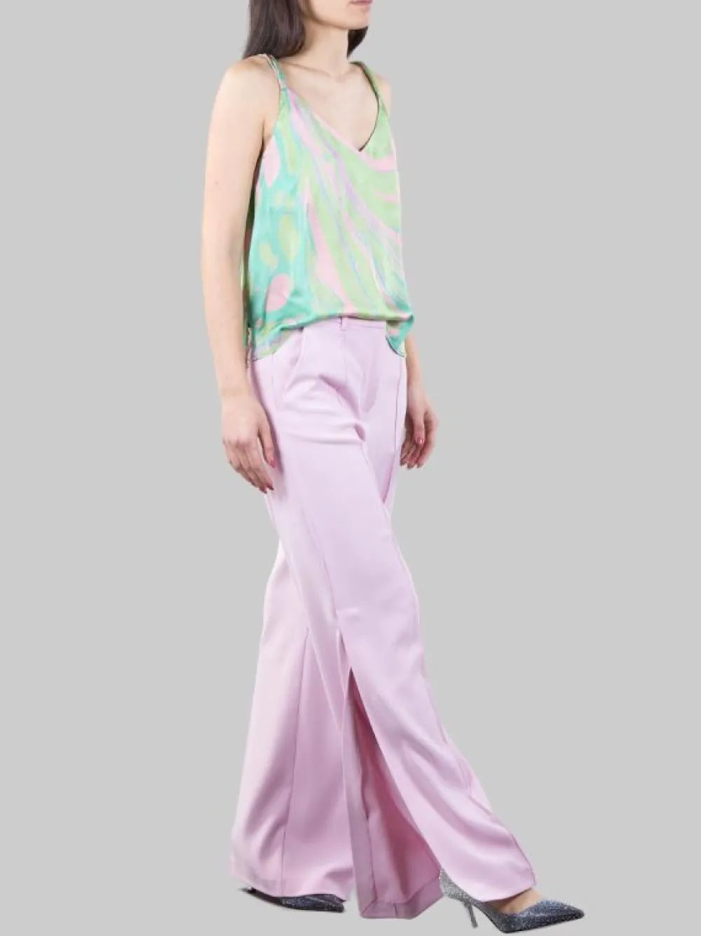PANTALONI PUREZZA IN CREPE ELASTICIZZATO CON SPACCHI AL FONDO | PINKO Online