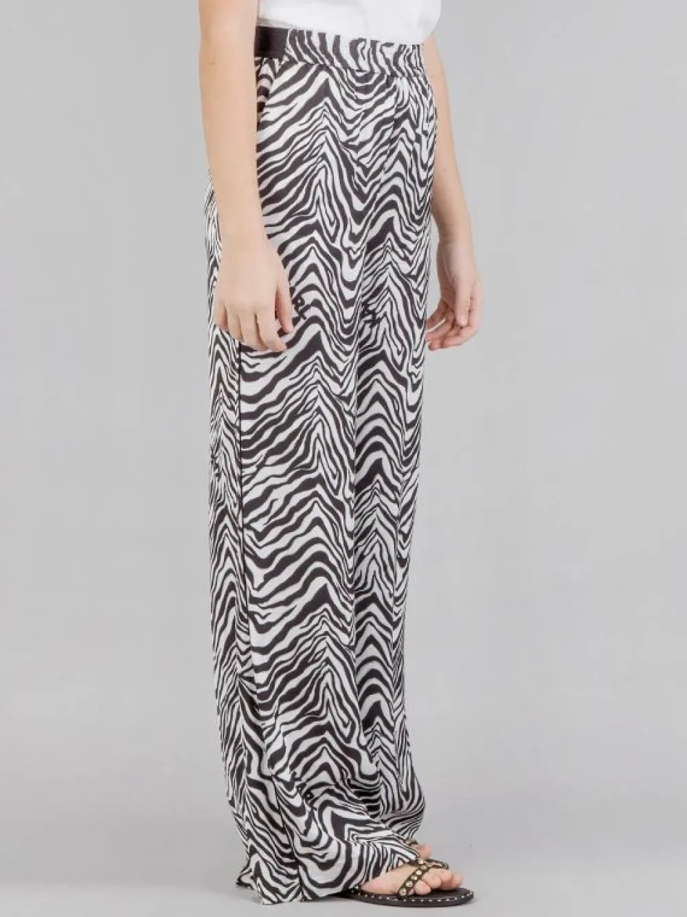 PANTALONI WIDE LEG IN VISCOSA STAMPATA | KARL LAGERFELD Sale