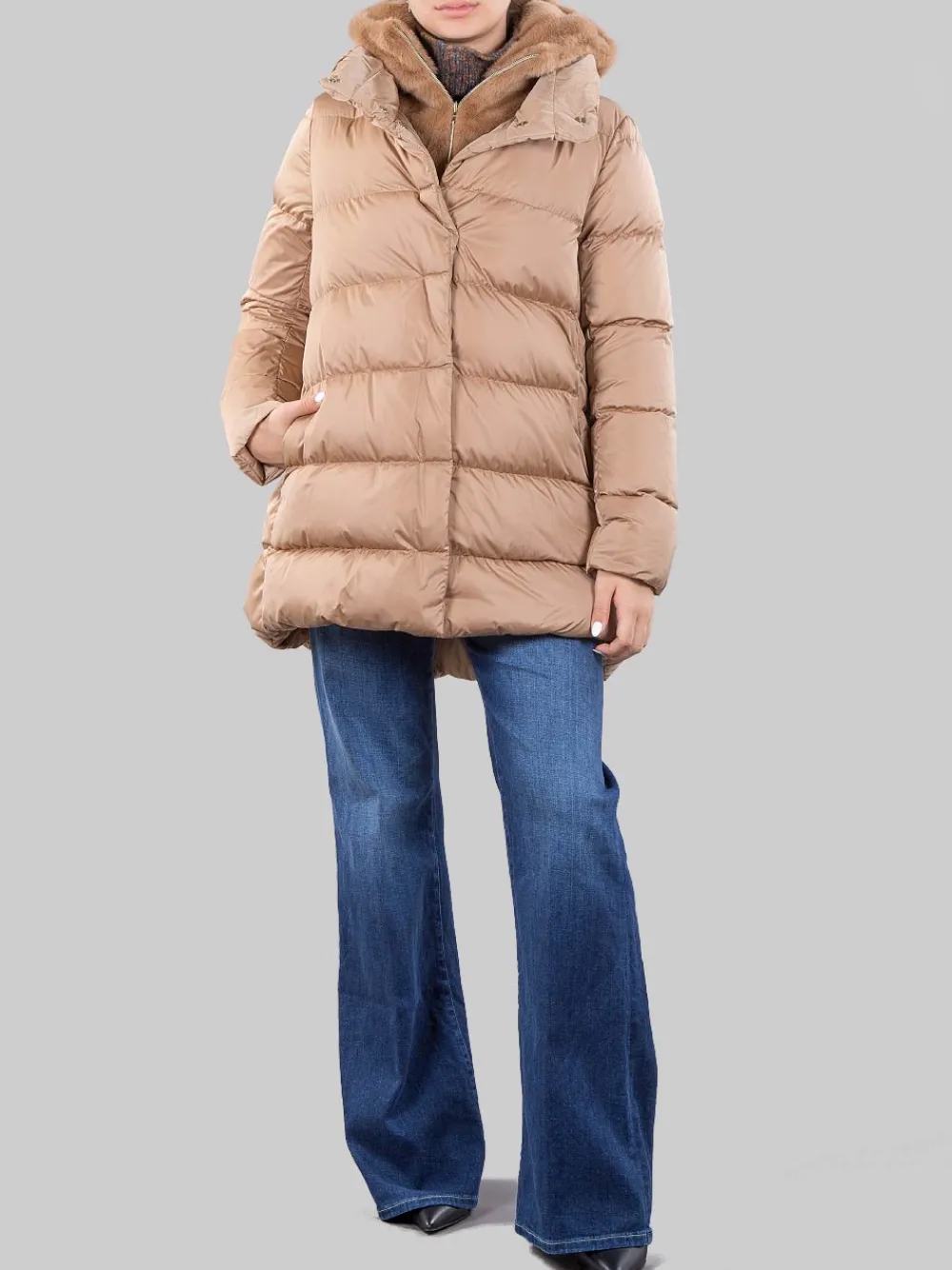 Piumino A-shape con eco-pelliccia | HERNO Best