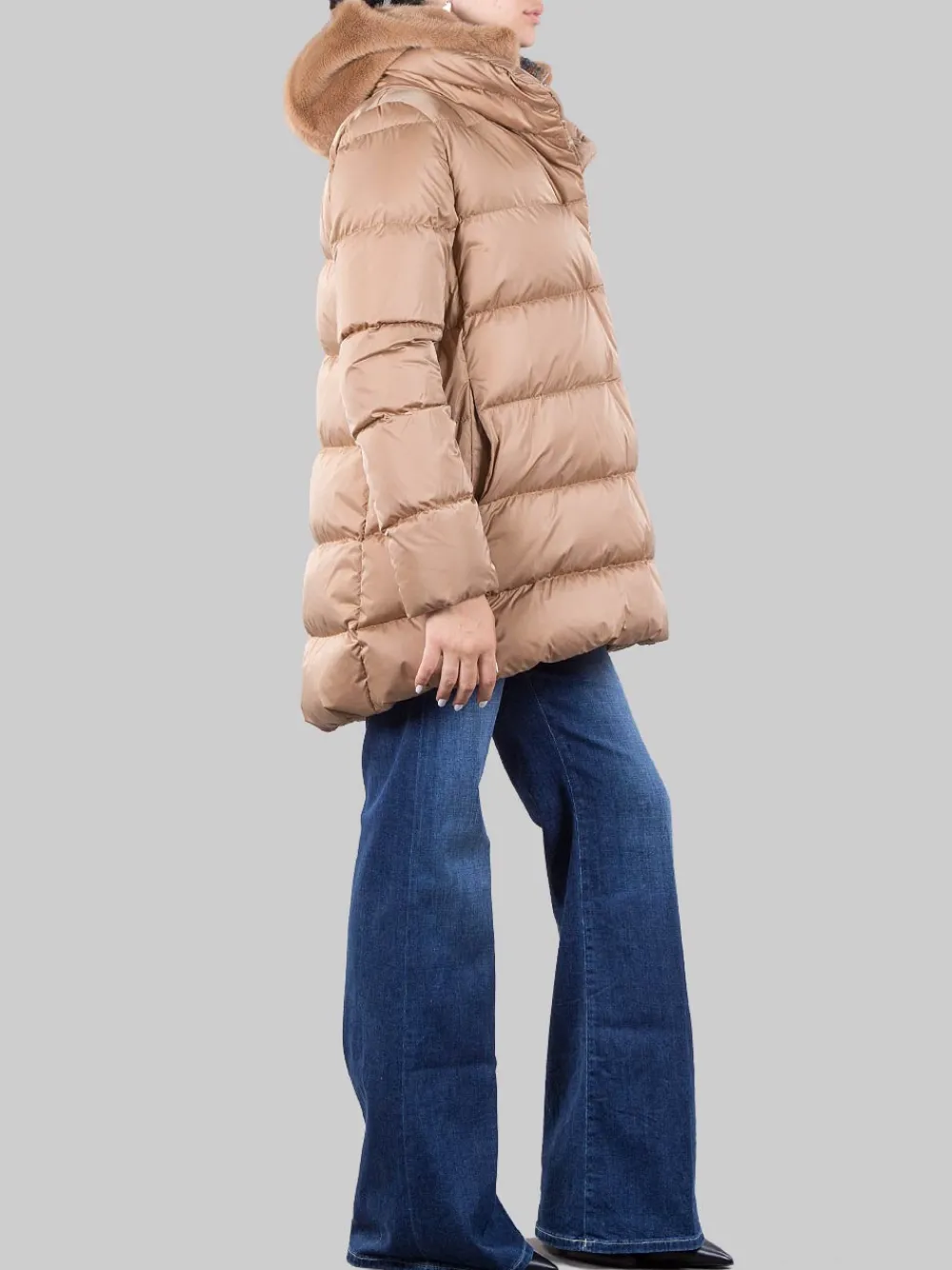 Piumino A-shape con eco-pelliccia | HERNO Best