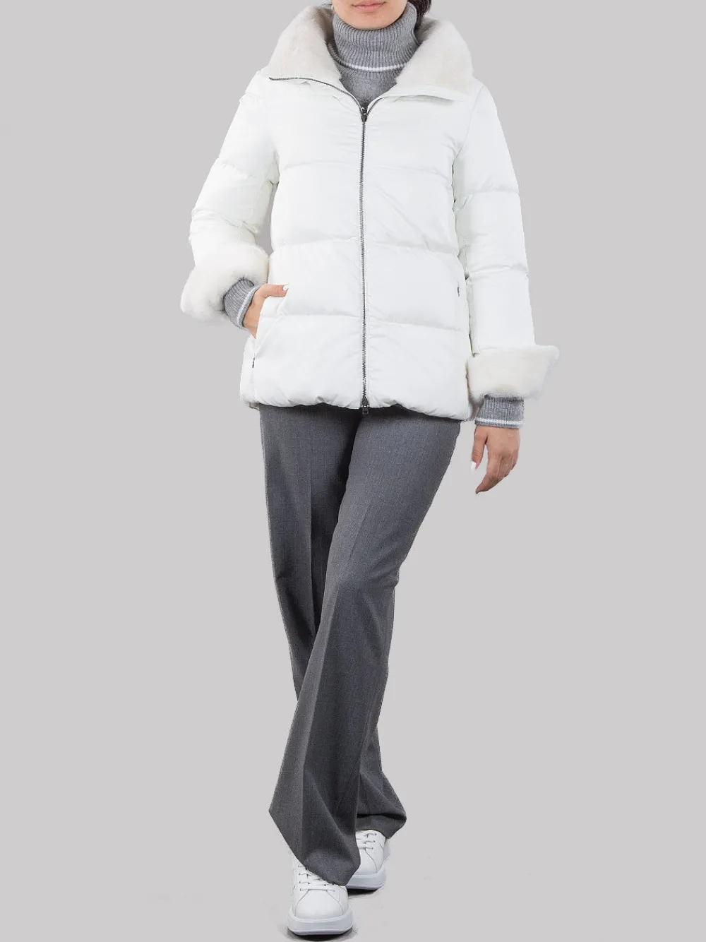 Piumino con eco-pelliccia | HERNO Clearance