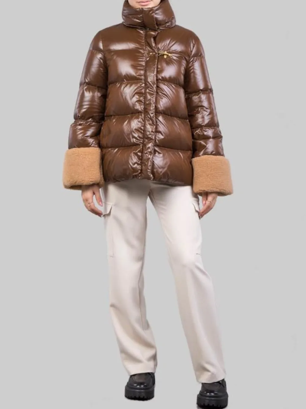 PIUMINO MODELLO CAPPA CON POLSINI EFFETTO SHEARLING | FAY Outlet