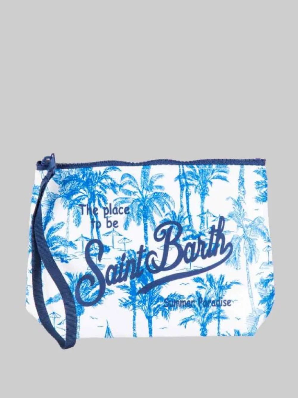 POCHETTE ALINE IN SCUBA A FANTASIA PALME BIANCA E BLU | MC2 SAINT BARTH Outlet