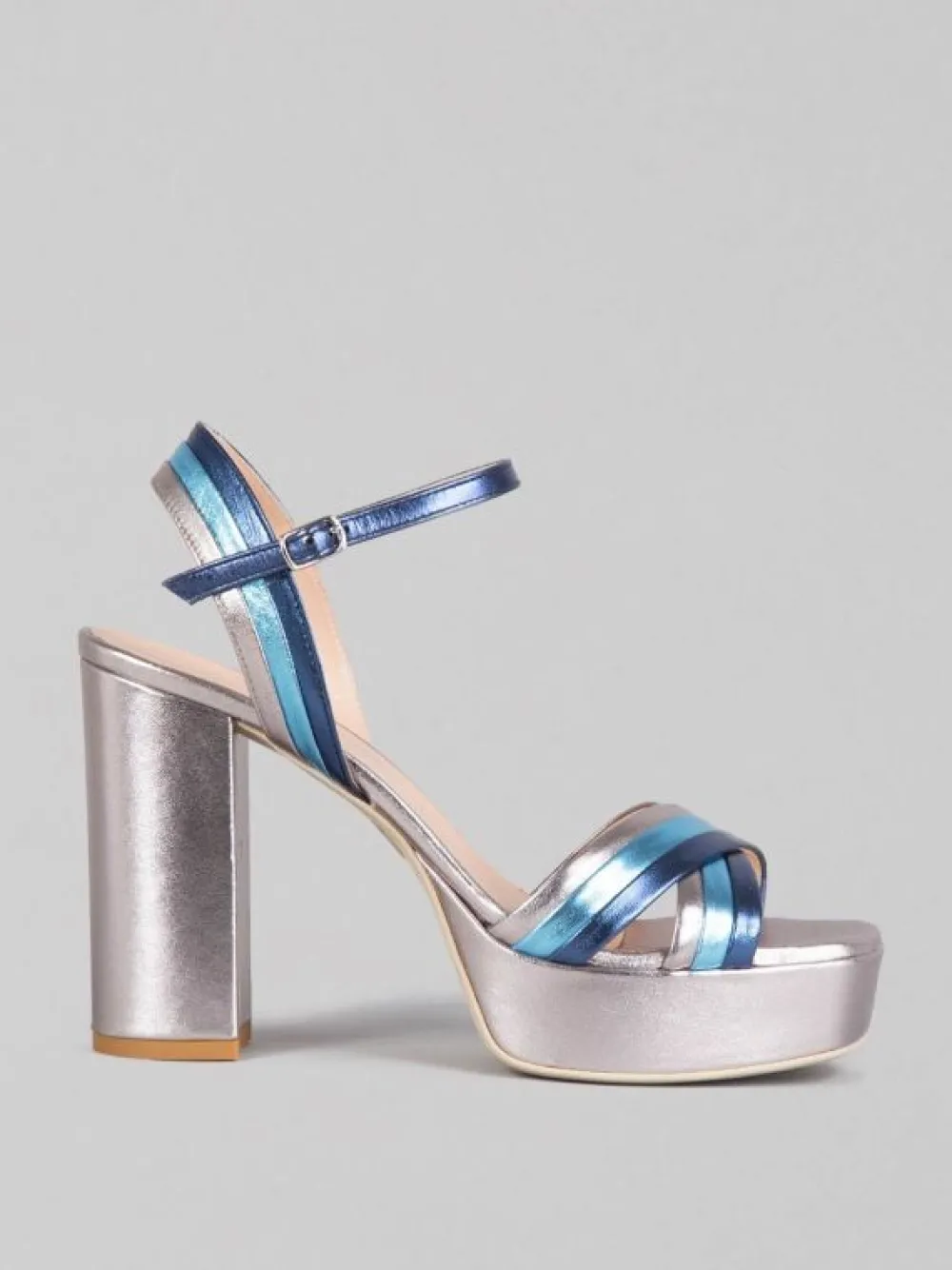SANDALI IN PELLE LAMINATA MULTICOLORE | SERGIO CIMADAMORE Online