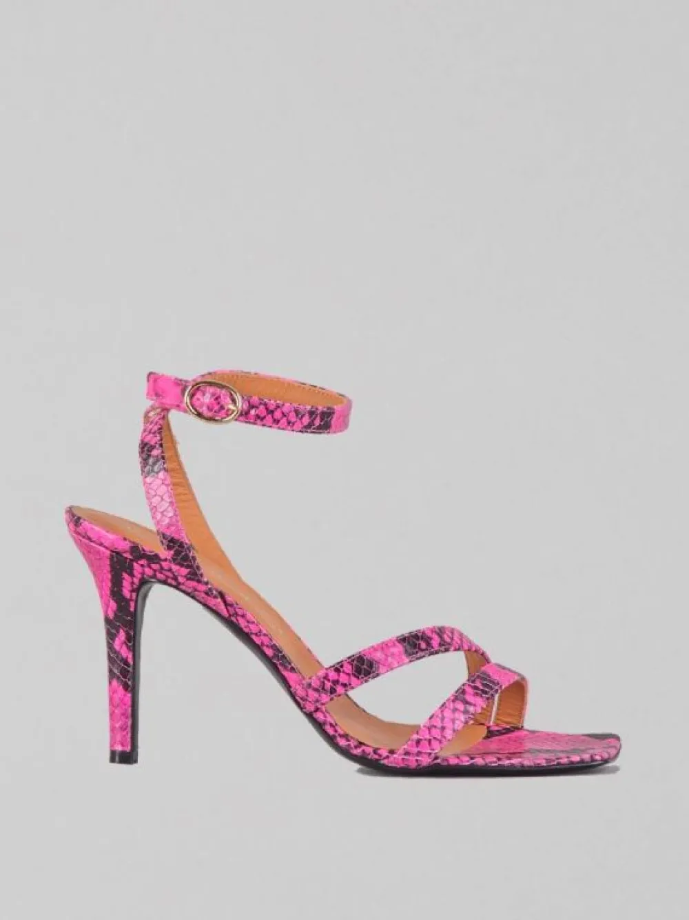 SANDALI IN PELLE STAMPA PITONE FLUO | VIA ROMA 15 Online