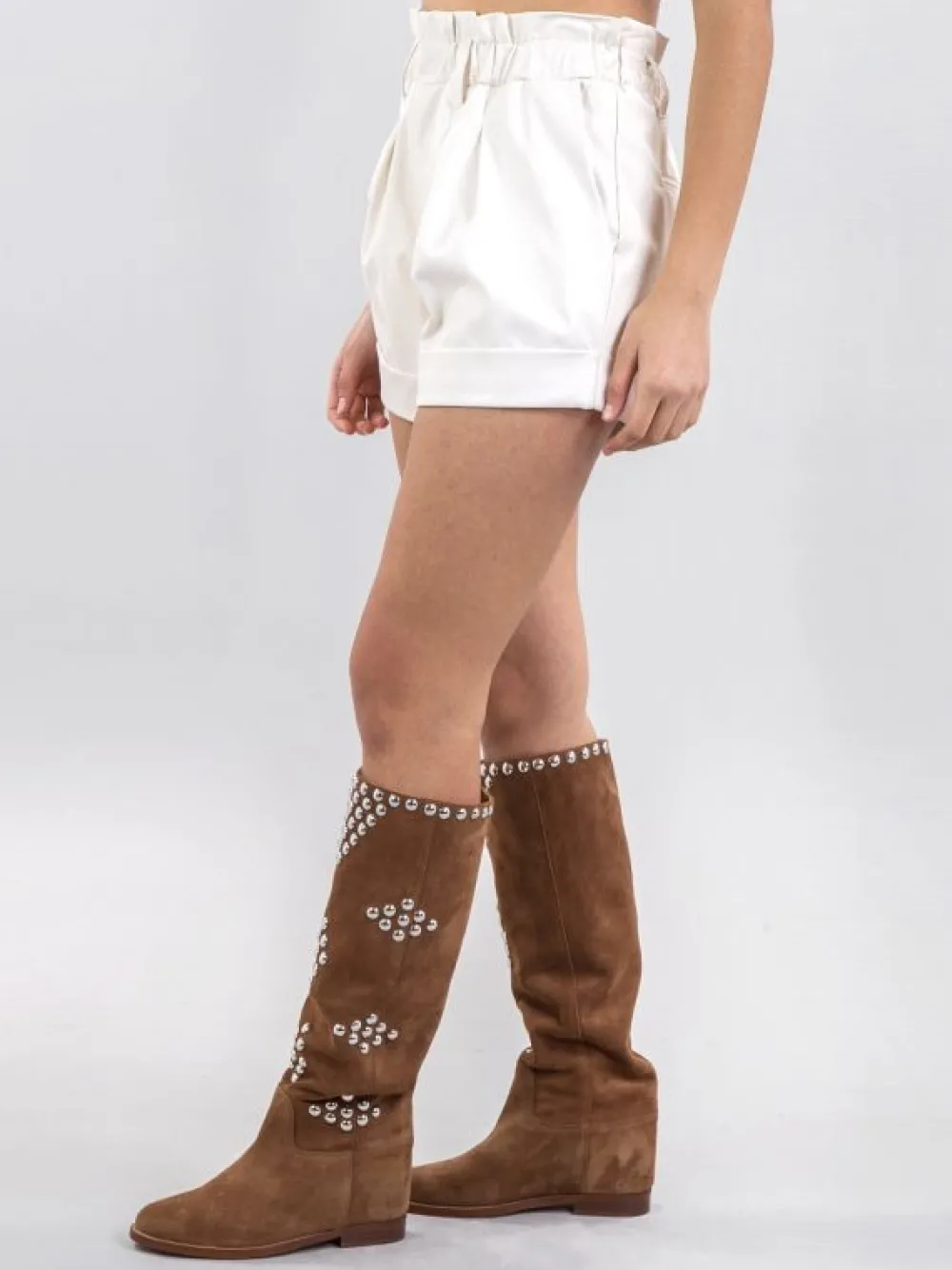SHORTS BIANCHI VALENTINA IN ECOPELLE A VITA ALTA | ANIYE BY Best