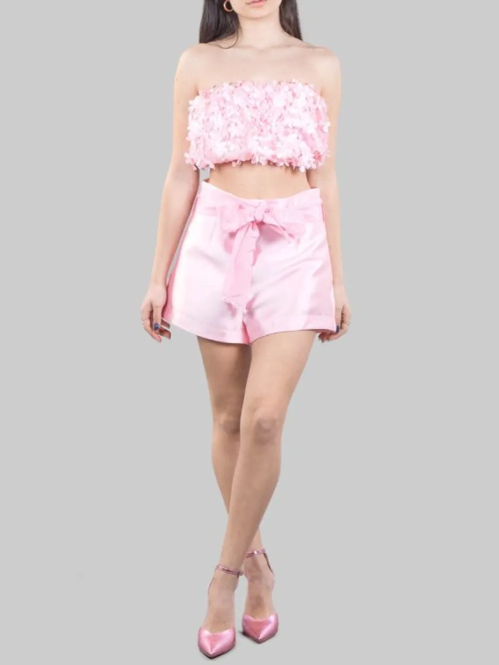 SHORTS IN TESSUTO RASATO CON CINTURA IN VITA | GINA GORGEOUS Best