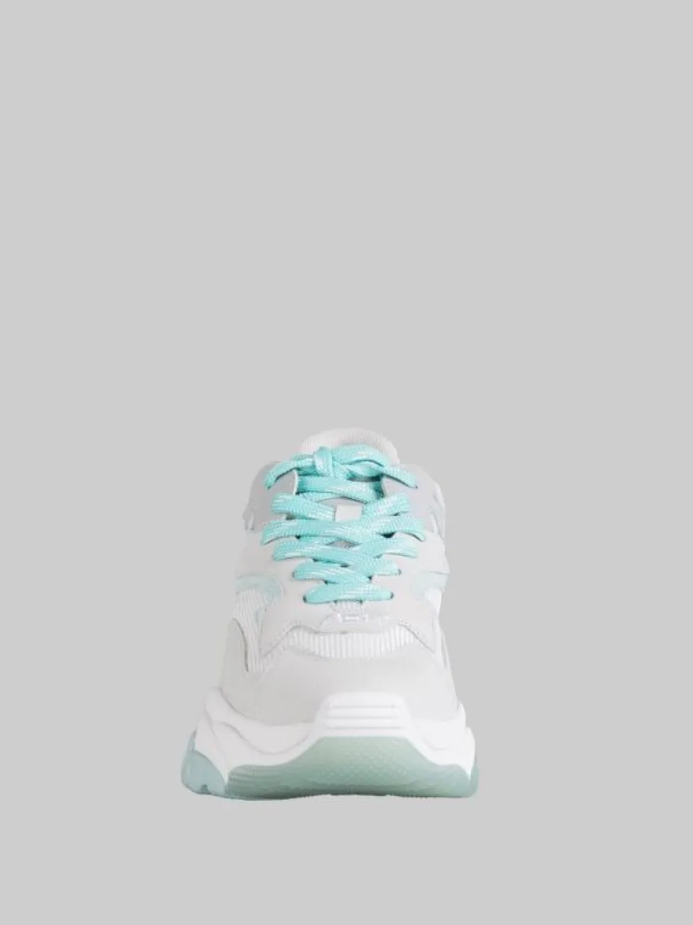 SNEAKER ADDICT IN PELLE E TELA TECNICA BIANCHE E CELESTE ACQUA | ASH Sale