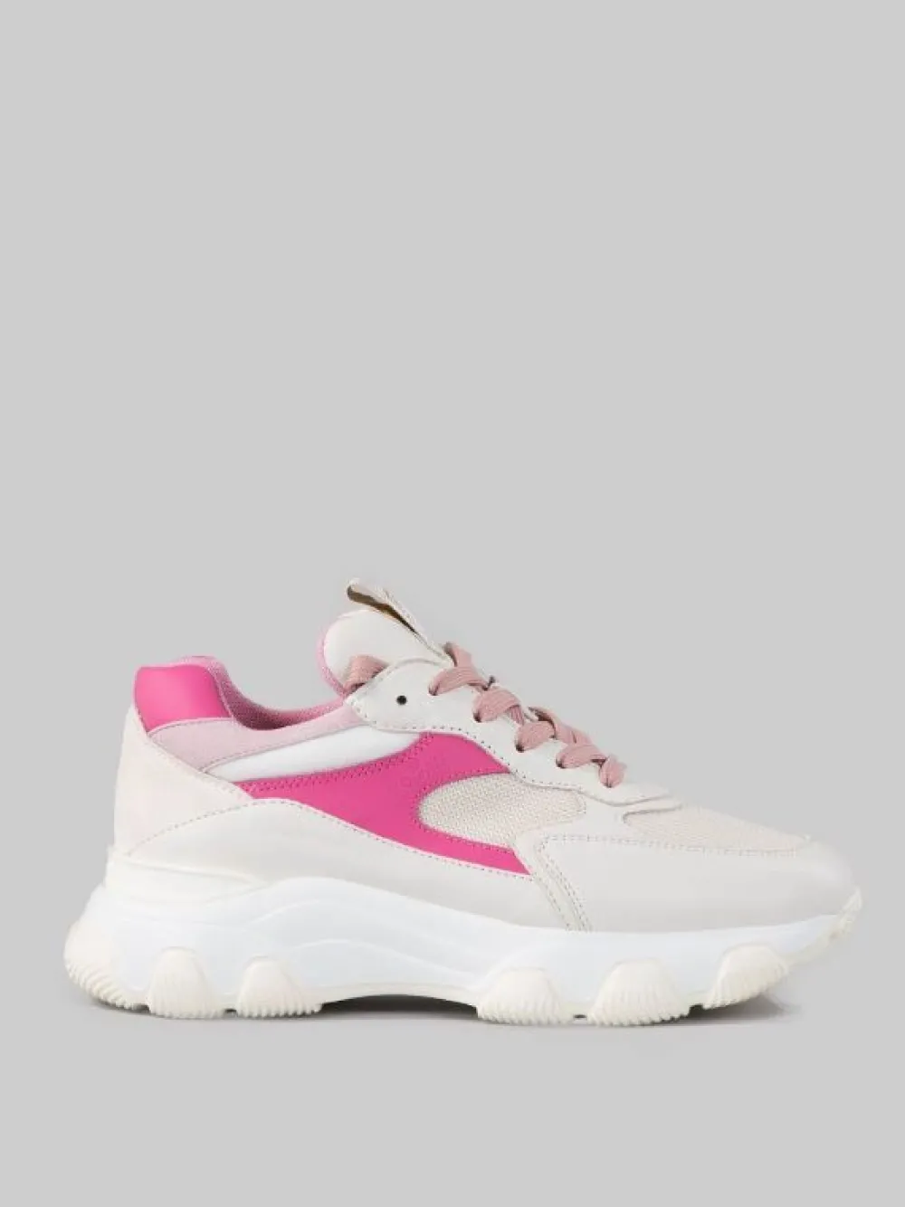 SNEAKER HYPERACTIVE BIANCO LATTE, ROSA E FUCSIA IN PELLE, SUEDE E TELA TECNICA | HOGAN Best