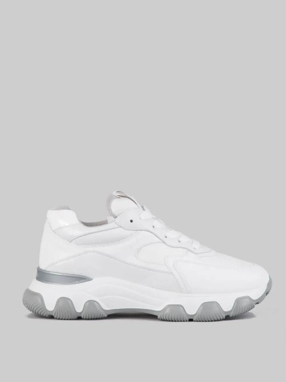 SNEAKER HYPERACTIVE BIANCA IN PELLE, TELA E DETTAGLIO IN PELLE LUCIDA | HOGAN Best