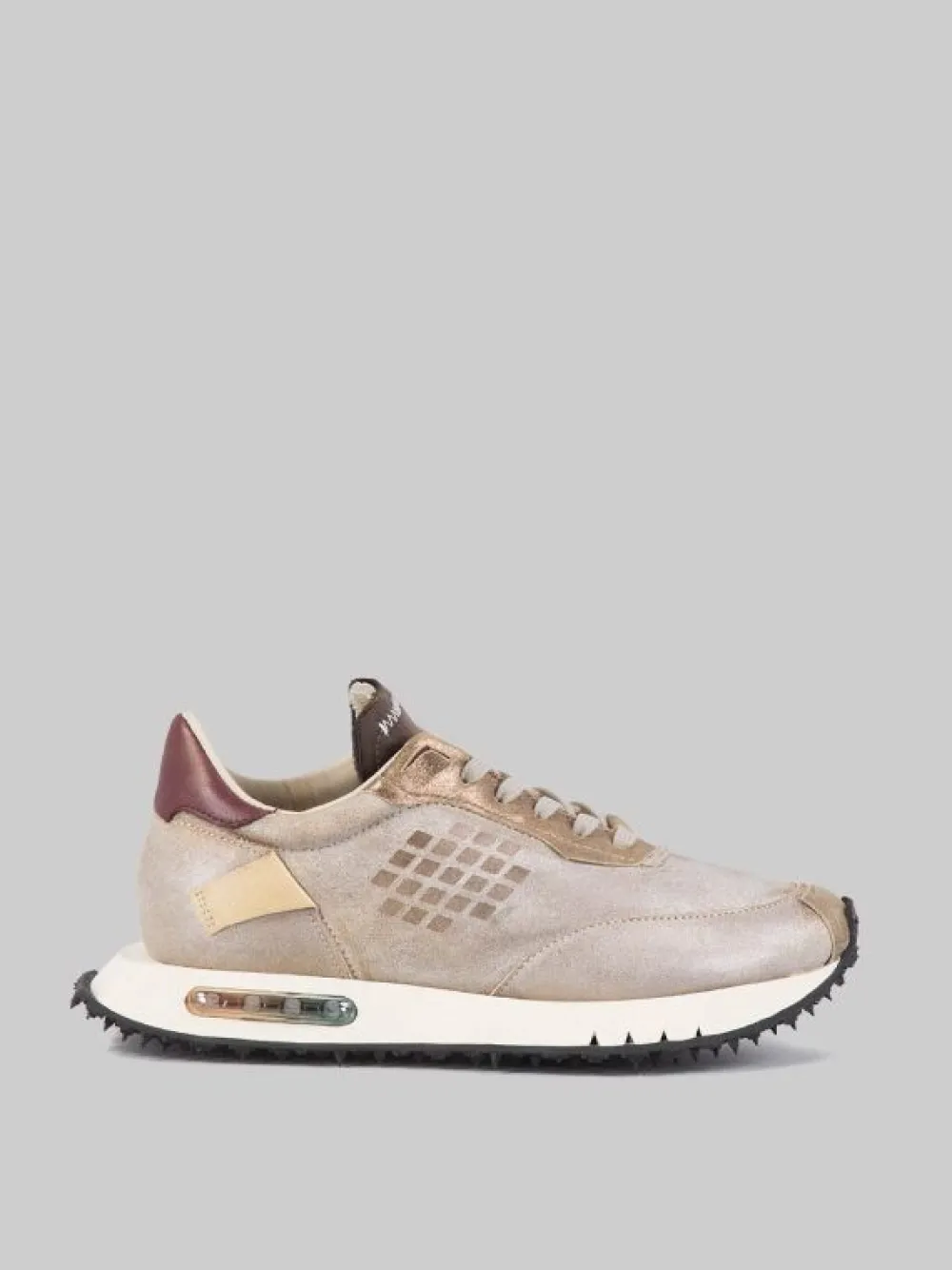 SNEAKER IN PELLE METALLIZZATA CON EFFETTO SFUMATO REALIZZATA A MANO | BE POSITIVE Online
