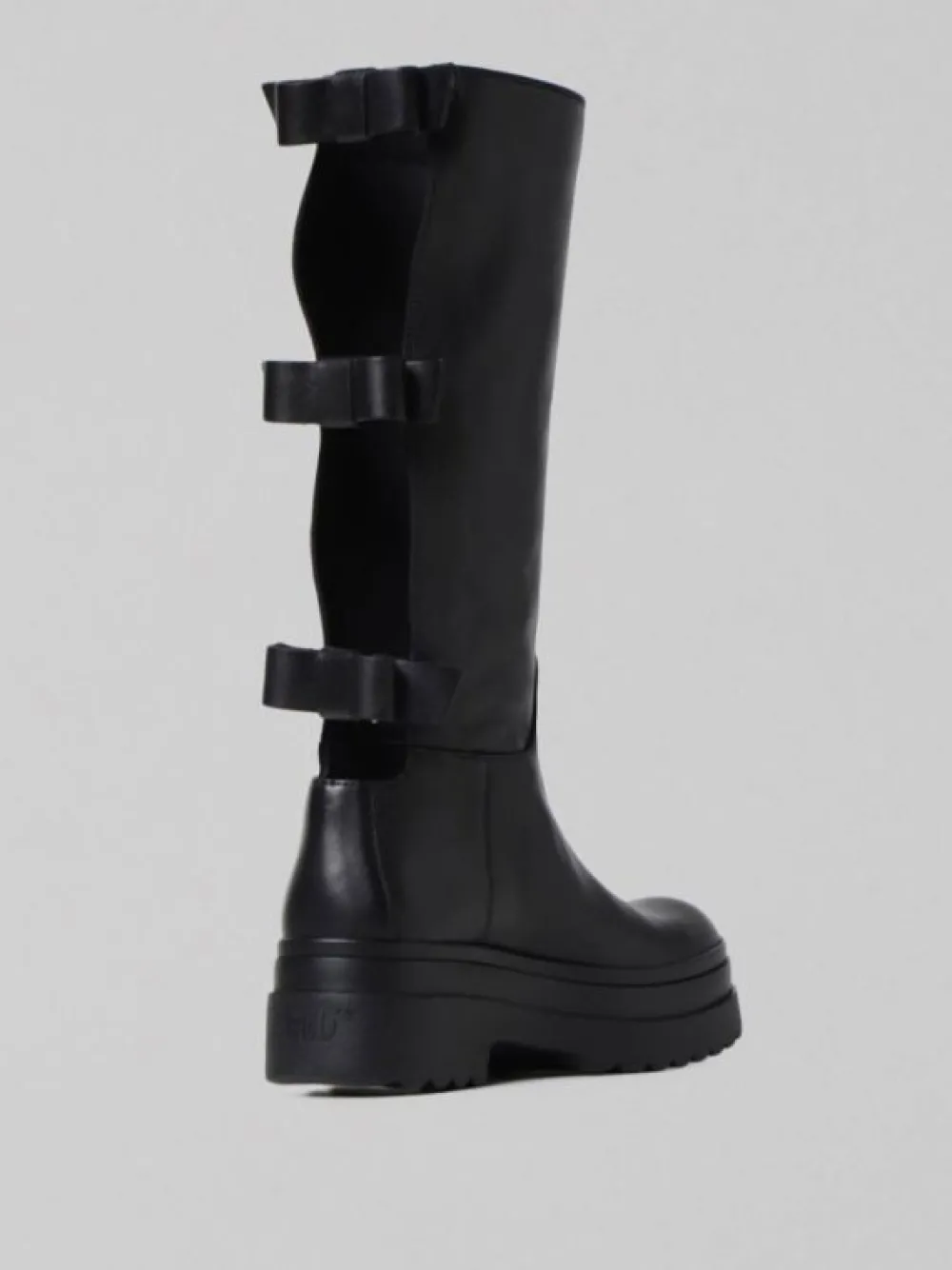 STIVALI LYE IN PELLE NERI CON FIOCCHI POSTERIORI | RED VALENTINO New