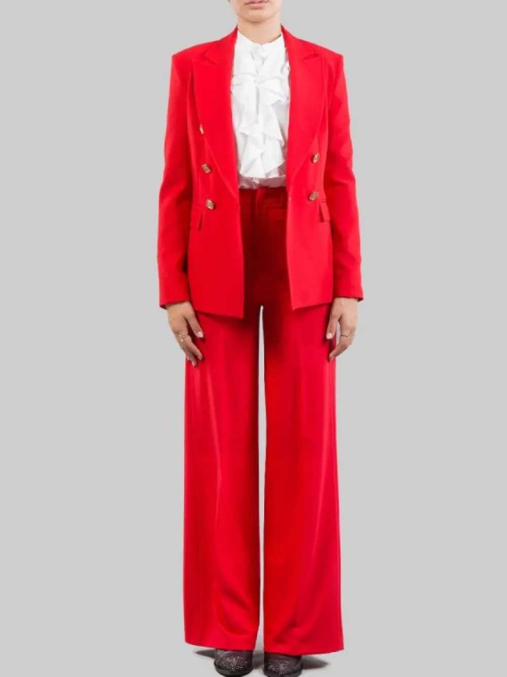 TAILLEUR CON GIACCA DOPPIOPETTO E PANTALONI FLARE | HANITA Outlet
