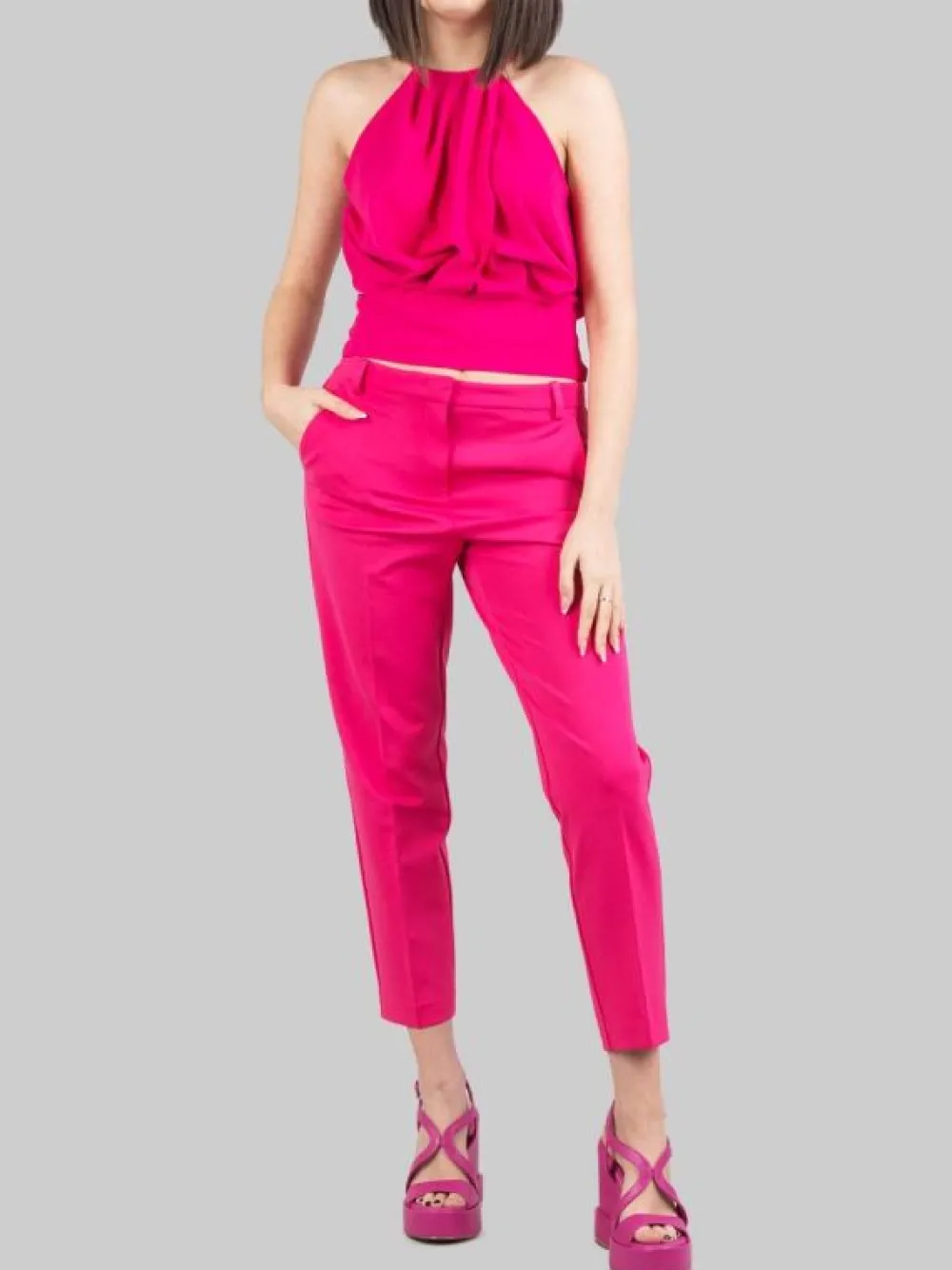 TOP CORTO INCROCIATO IN CREPE FLUIDO | PINKO New