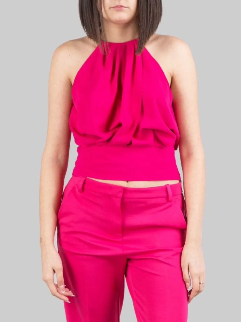 TOP CORTO INCROCIATO IN CREPE FLUIDO | PINKO New