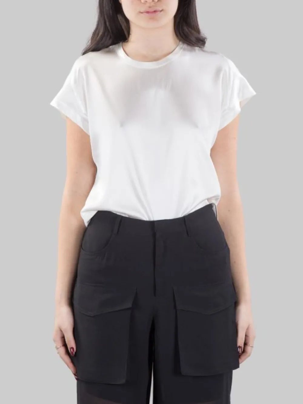 TOP FARIDA IN SETA BIANCA ELASTICIZZATA | PINKO Online