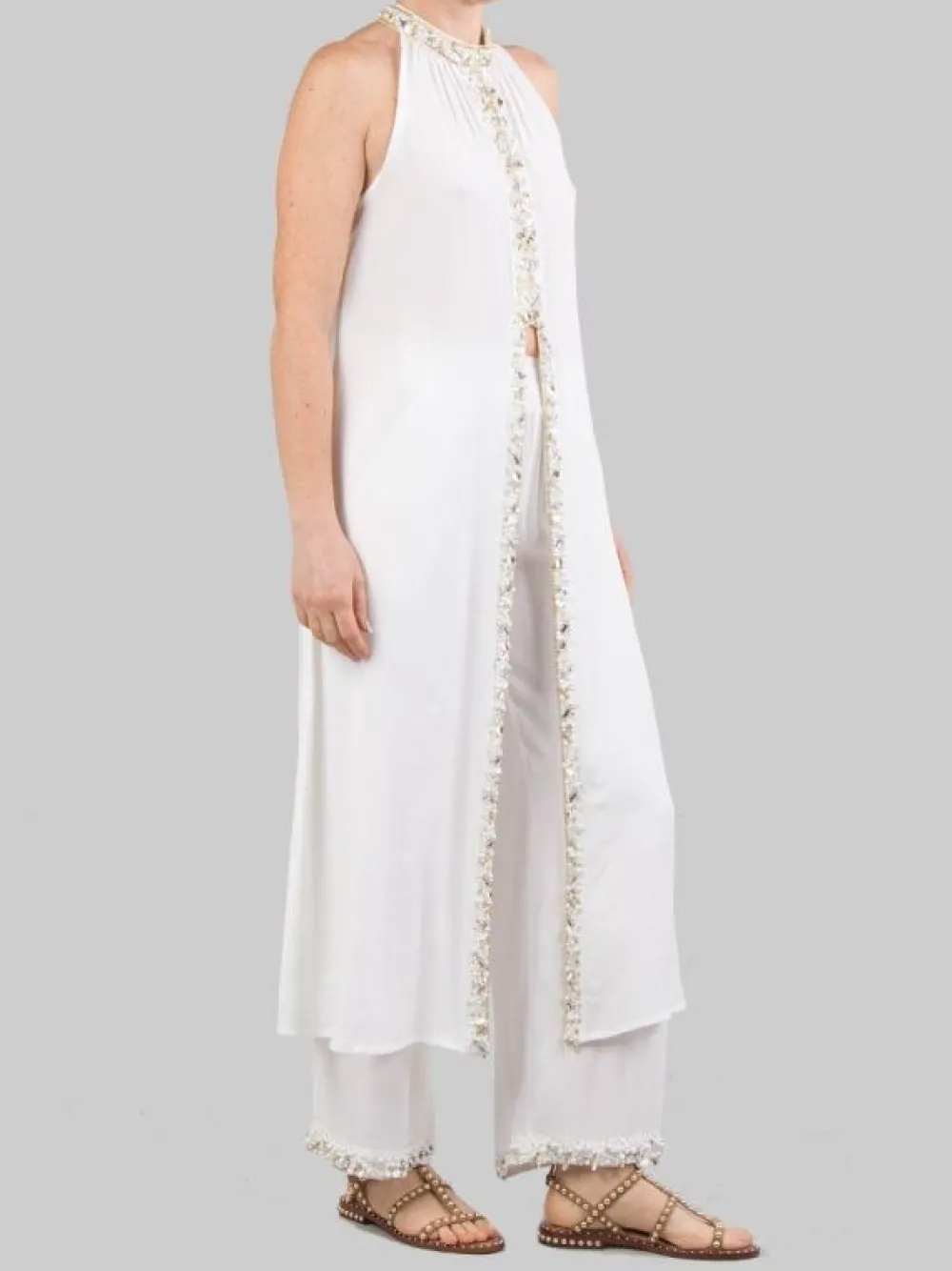 TOP LUNGO SMANICATO CON PERLE | MIRIAM STELLA Best