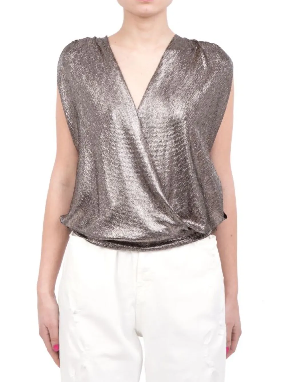 TOP WILLA IN TESSUTO ELASTICIZZATO STAMPA GLITTER | ANIYE BY Outlet