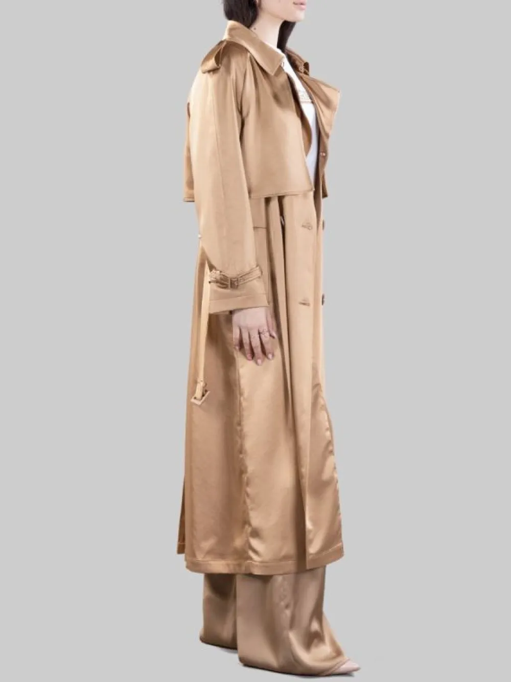 TRENCH IN MORBIDO TESSUTO RASATO CON CINTURA IN VITA | HERNO New