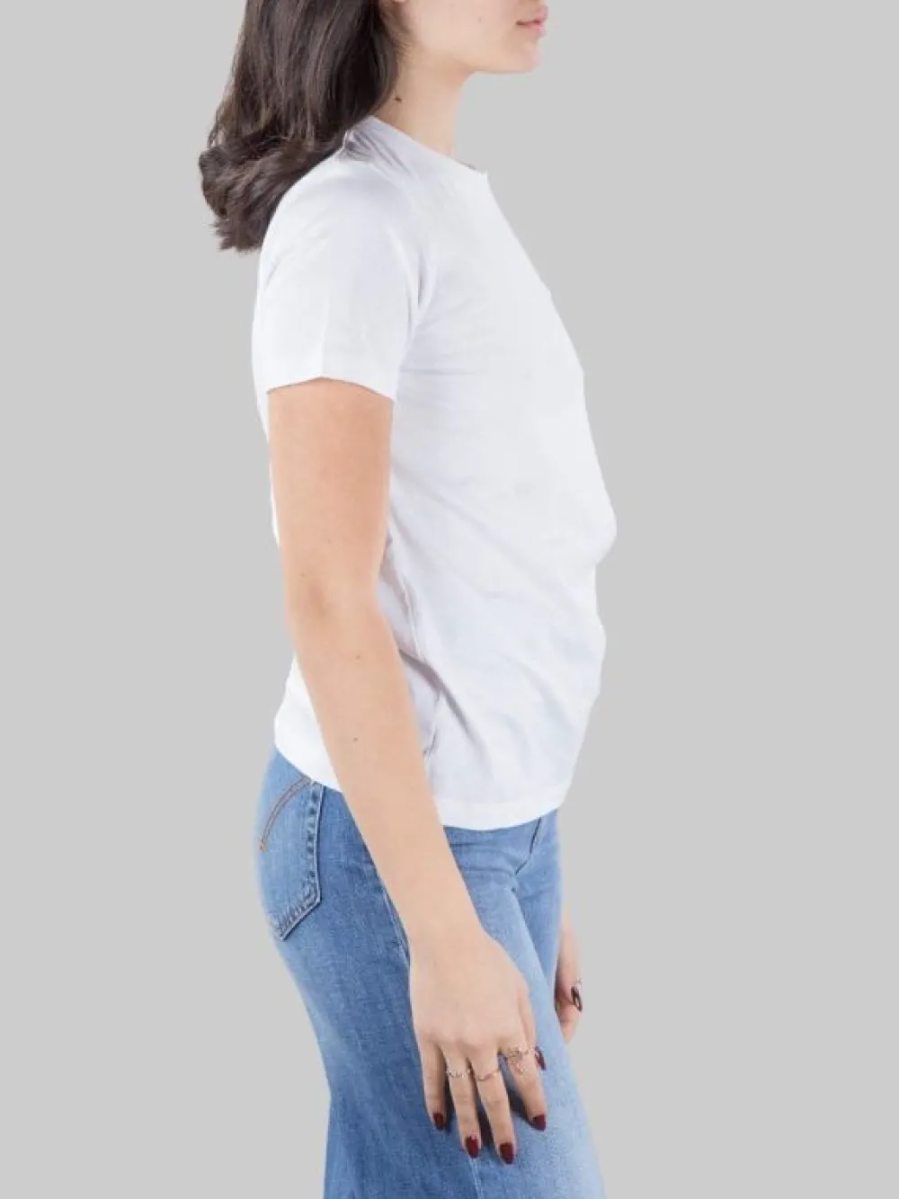 T-SHIRT BIANCA GIROCOLLO CON LOGO RICAMATO | DONDUP Best
